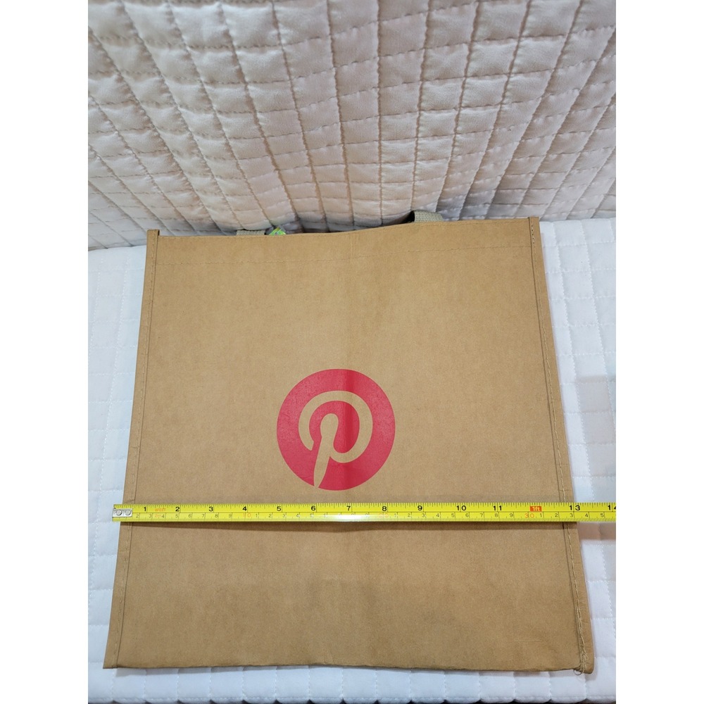 RARE Pinterest Washable Kraft Paper Tote Eco-Friendly Reusable Shopping Bag NWT